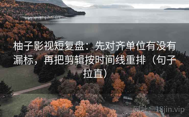 柚子影视短复盘:先对齐单位有没有漏标,再把剪辑按时间线重排(句子拉直) 柚子影视短复盘:先对齐单位有没有漏标,再把剪辑按时间线重排(句子拉直)